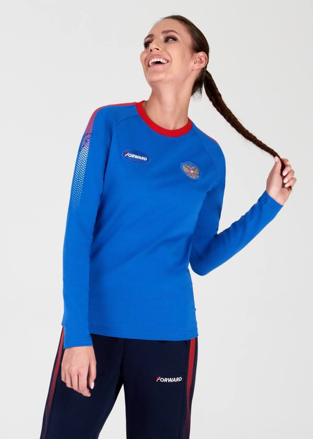 Футболка длинный рукав женская (голубой) – купить за 2 000 ₽
